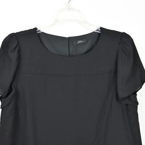NWOT J.Crew black lined short sleeves top - Picture 6 of 6